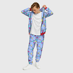 Костюм мужской Новогодняя гирлянда голубая, цвет: 3D-красный — фото 2