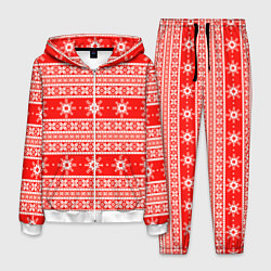 Костюм мужской New Year snowflake pattern, цвет: 3D-белый