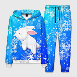 Мужской костюм Милый кролик в снежинках