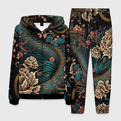 Костюм мужской Японский змей Irezumi, цвет: 3D-черный