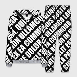Костюм мужской Крупный рубленый текст Lorem Ipsum каллиграфия на, цвет: 3D-меланж