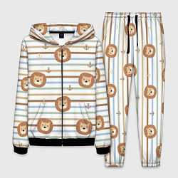 Мужской костюм Лев и якори: полосы - паттерн