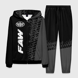 Мужской костюм FAW speed на темном фоне со следами шин: по-вертик