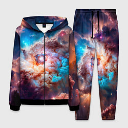 Мужской костюм Небула в космосе в голубо-розовых тонах - нейронна