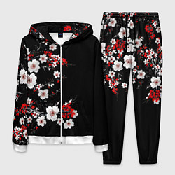 Мужской костюм Белая и красная сакура - цветение