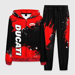 Мужской костюм Ducati - красная униформа с красками