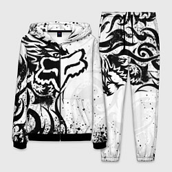 Мужской костюм Fox motocross - белый дракон