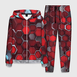 Мужской костюм Cyber hexagon red