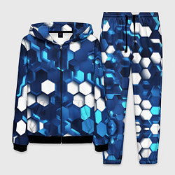 Мужской костюм Cyber hexagon Blue