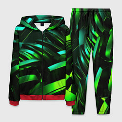 Мужской костюм Dark green abstract