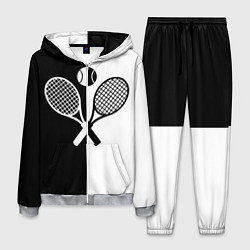Костюм мужской Теннис - чёрно белое, цвет: 3D-меланж