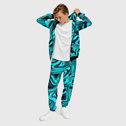Костюм мужской Абстракция плазма бирюзовый, цвет: 3D-черный — фото 2