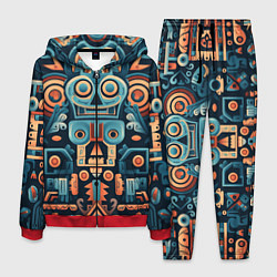 Мужской костюм Симметричный абстрактный паттерн в ацтекском стиле