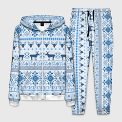 Мужской костюм Blue sweater with reindeer