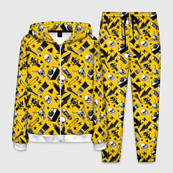 Костюм мужской Музыкальный рокенрольный узор, цвет: 3D-белый