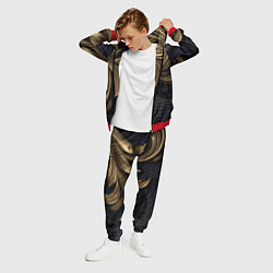 Костюм мужской Золотые узоры в виде листьев, цвет: 3D-красный — фото 2