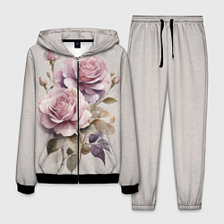 Мужской костюм Нежные розовые розы на стене