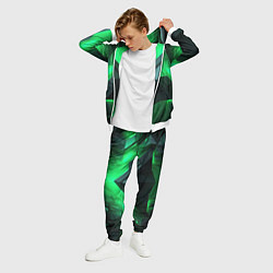 Костюм мужской Зеленая абстракция геометрическая, цвет: 3D-белый — фото 2