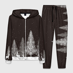 Костюм мужской Олени в лесу, цвет: 3D-белый