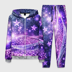 Мужской костюм Абстрактные звезды в фиолетовых искрах