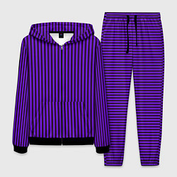 Костюм мужской Вертикальные полосы фиолетовый, цвет: 3D-черный