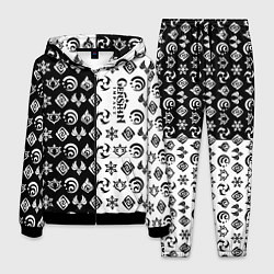 Мужской костюм Genshin Impact - black and white