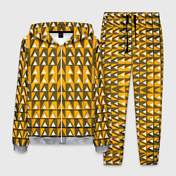 Костюм мужской Узор из треугольников жёлтый, цвет: 3D-меланж