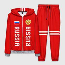 Мужской костюм Россия три полоски на красном фоне