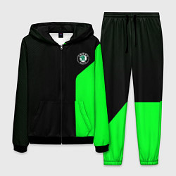 Мужской костюм Skoda pattern sport green