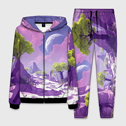 Мужской костюм Фиолетовые горы зеленые деревья и космос