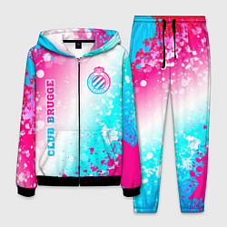 Мужской костюм Club Brugge neon gradient style вертикально