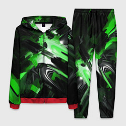 Мужской костюм Green dark abstract geometry style