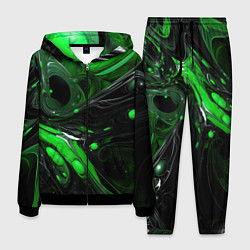 Мужской костюм Green dark abstract geometry style