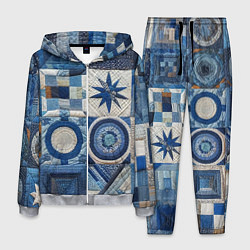 Костюм мужской Denim patchwork - ai art, цвет: 3D-меланж