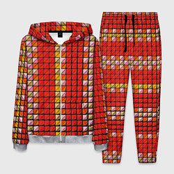 Костюм мужской Красные плитки, цвет: 3D-меланж