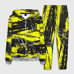 Костюм мужской Yellow geometry - спортивный узор, цвет: 3D-меланж