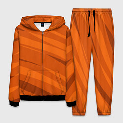 Костюм мужской Тёмный оранжевый полосами, цвет: 3D-черный
