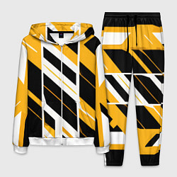 Мужской костюм Black and yellow stripes on a white background