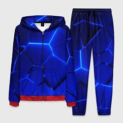 Мужской костюм Текстура темных синих неоновые плиты