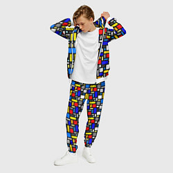 Костюм мужской Абстракция цветных прямоугольников Пит Мондриан, цвет: 3D-белый — фото 2