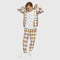 Костюм мужской Пончики-фастфуд паттерн, цвет: 3D-белый — фото 2