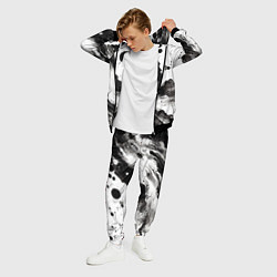 Костюм мужской Black and white abstraction - blots, цвет: 3D-черный — фото 2