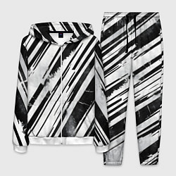 Мужской костюм Платиновые и черные полосы