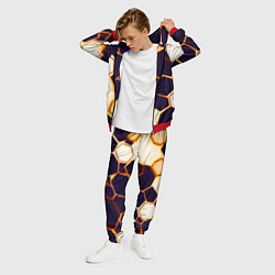 Костюм мужской Чёрные шестиугольники на чёрном фоне, цвет: 3D-красный — фото 2