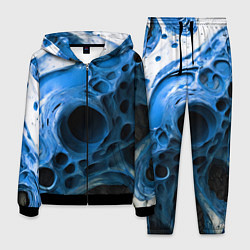 Костюм мужской Сине-белая абстрактная структура, цвет: 3D-черный