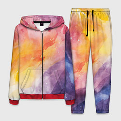 Костюм мужской Краски акварели, цвет: 3D-красный