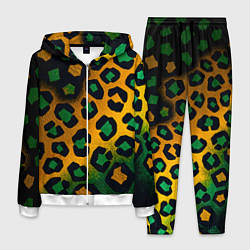 Мужской костюм Зеленые и золотые пятна леопарда