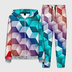 Мужской костюм Объёмные разноцветные градиентные кубы