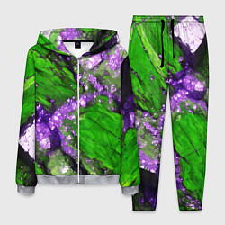 Мужской костюм Фиолетовый минерал в зелёном камне