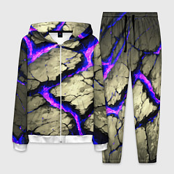 Костюм мужской Треснувший камень фиолетовый, цвет: 3D-белый